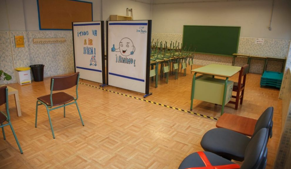 Aula escolar con medidas anticovid | GOBIERNO DE CANARIAS