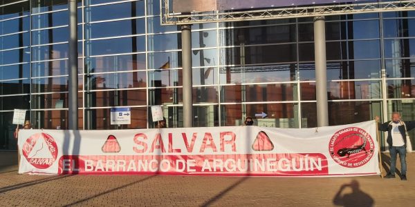 Acto de protesta de la plataforma Salvar Chira-Soria