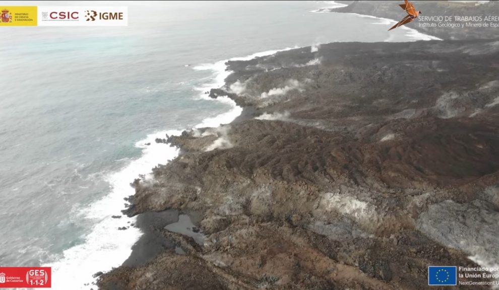 Vista aérea de los deltas de lava de La Palma | Foto: Gobierno canario