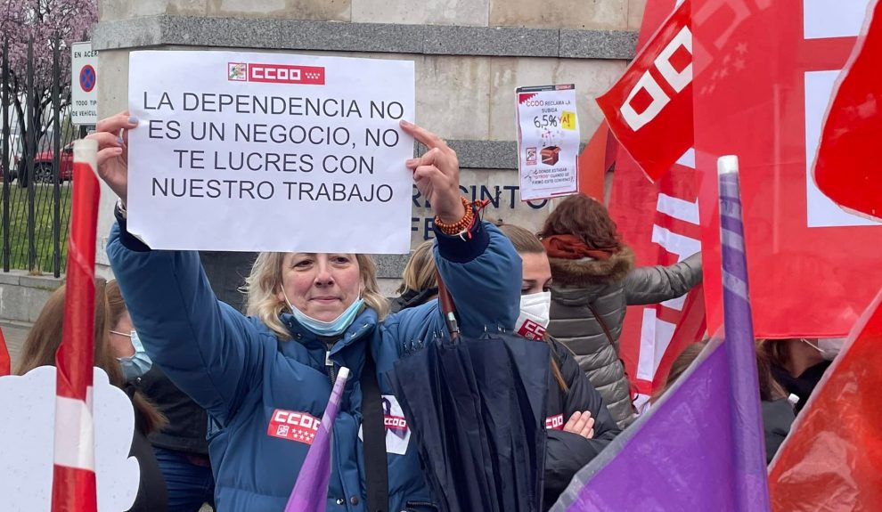 Manifestación de trabajadores de la dependencia | Foto: CCOO