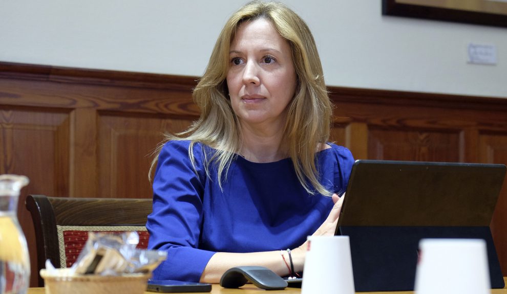 Rosa Dávila en una sesión del Parlamento de Canarias