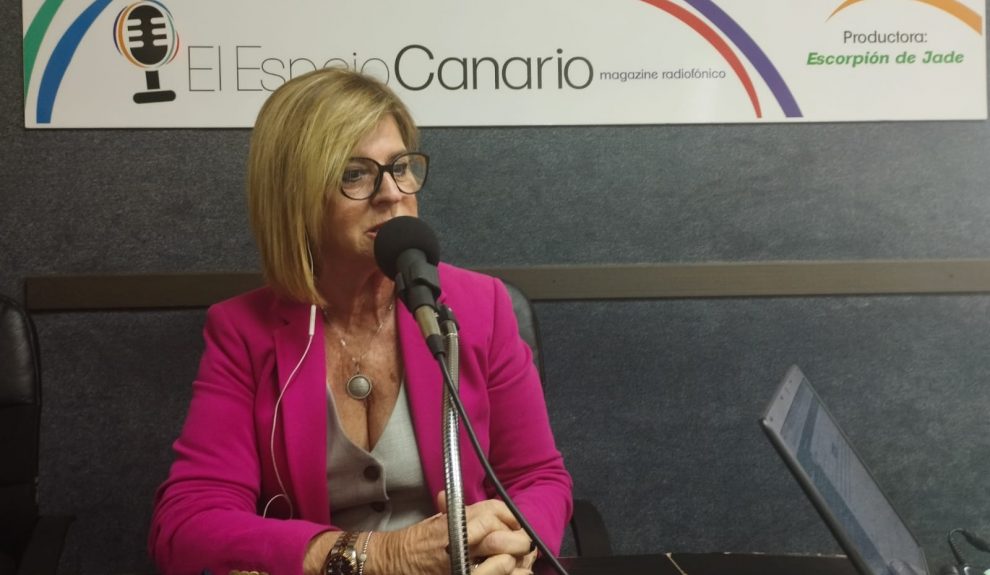 Inmaculada Medina en los estudios de El Espejo Canario