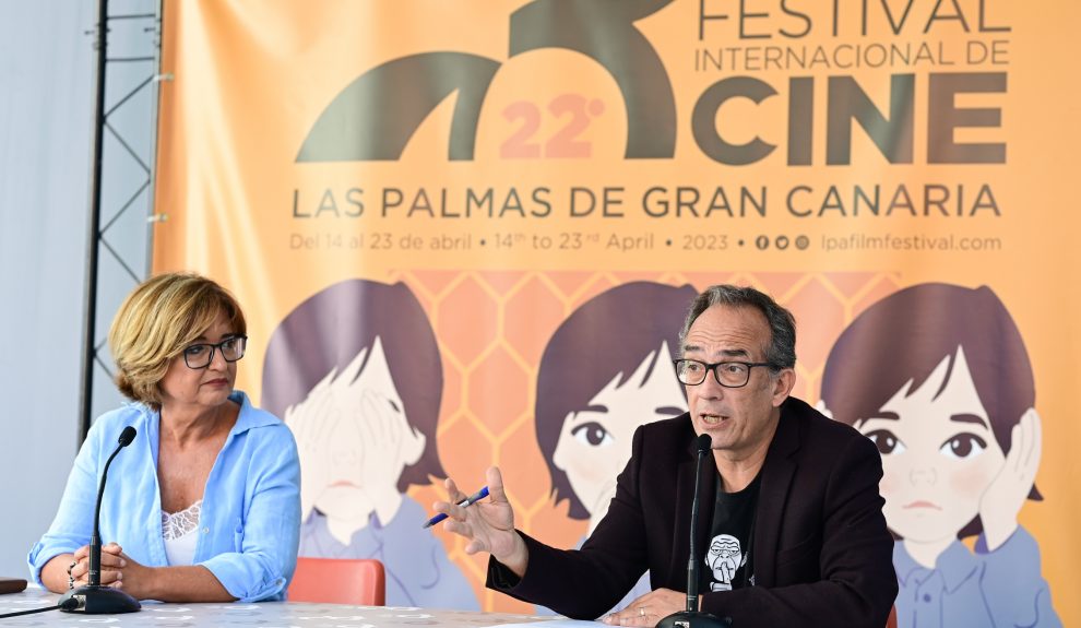 Encarna Galván y Luis Miranda durante la presentación del Festival de Cine de Las Palmas de Gran Canaria