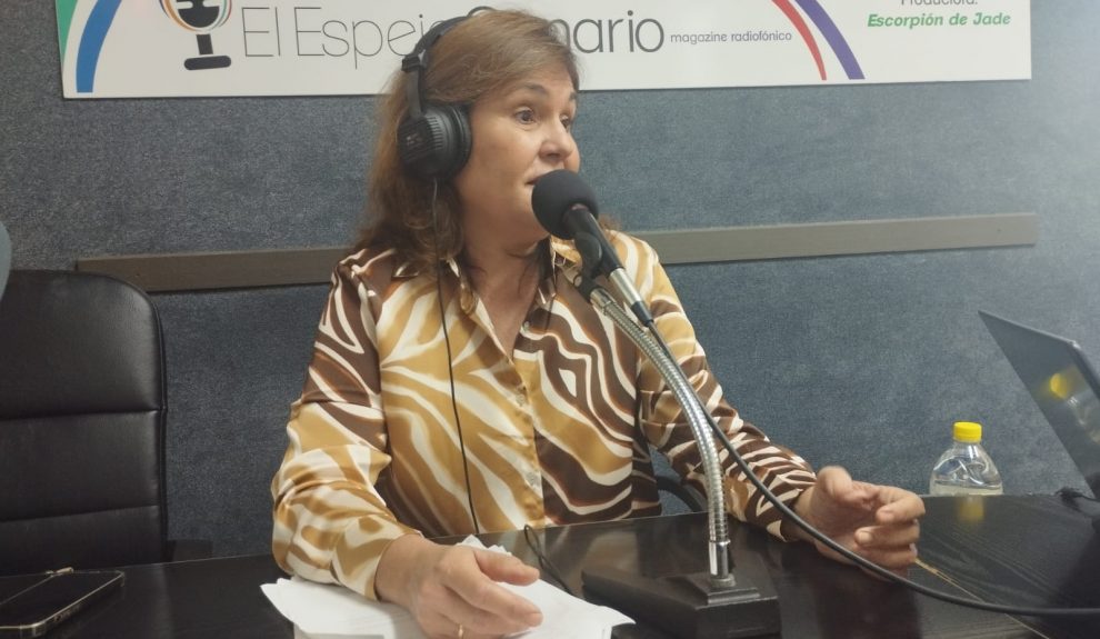 Jimena Delgado en los estudios de El Espejo Canario