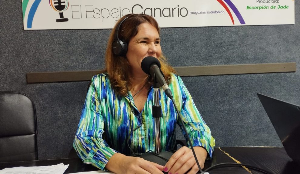 Jimena Delgado en los estudios de El Espejo Canario