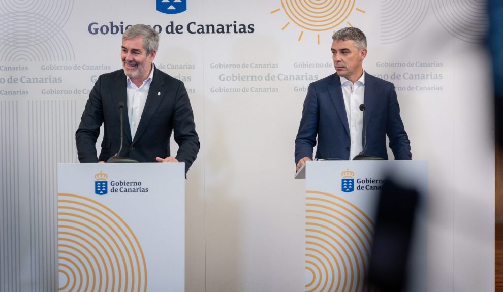 Fernando Clavijo y Narvay Quintero durante la presentación de la inversión | Foto: Gobierno de Canarias