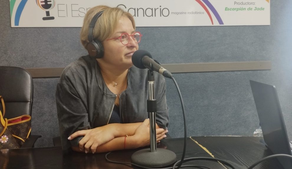 Nayra Alemán en los estudios de El Espejo Canario