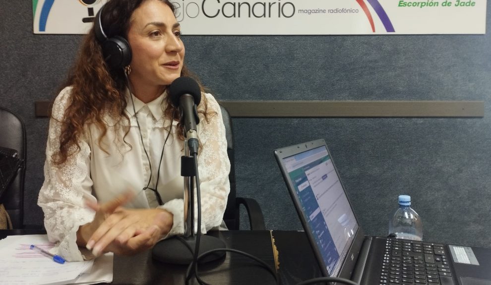 Vidina Cabrera en los estudios de El Espejo Canario