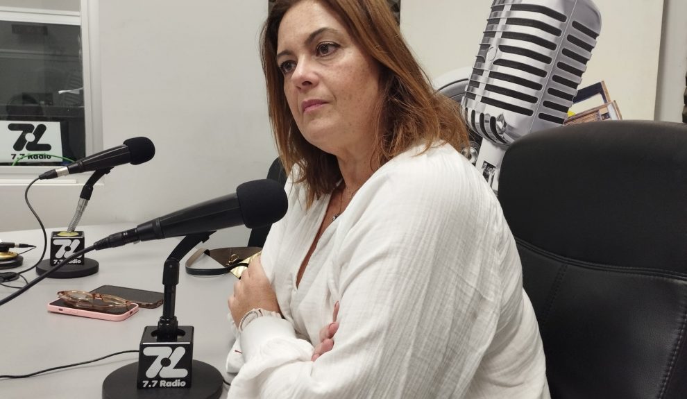 Beatriz Calzada en los estudios de El Espejo Canario