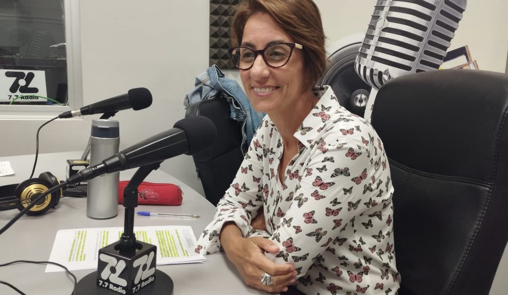 Onalia Bueno en los estudios de El Espejo Canario